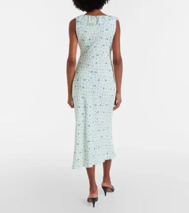 Alessandra Rich Lace-trimmed floral silk midi dress | Thumbnail 2