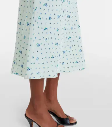 Alessandra Rich Lace-trimmed floral silk midi dress | Thumbnail 4