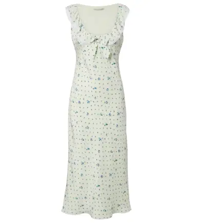 Alessandra Rich Lace-trimmed floral silk midi dress | Thumbnail 1