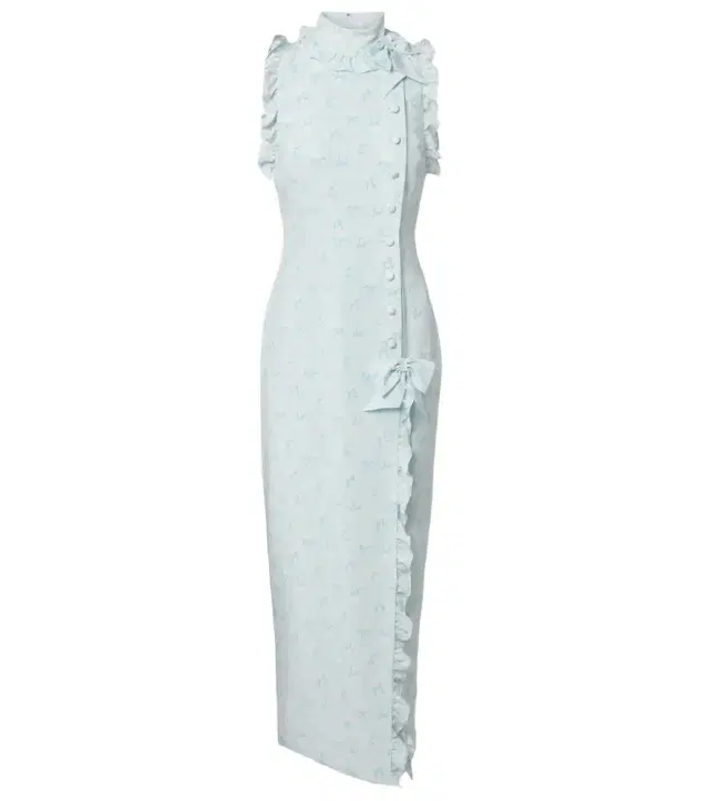 Alessandra Rich Ruffled bow-detail silk maxi dress