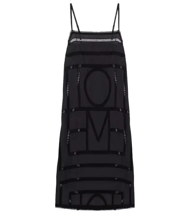 Embroidered silk midi dress