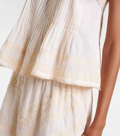 Juliet Dunn Lace-trimmed cotton top | Thumbnail 4