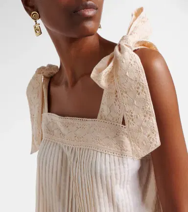 Juliet Dunn Lace-trimmed cotton top | Thumbnail 5