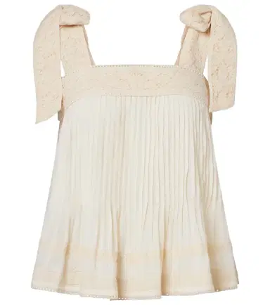 Juliet Dunn Lace-trimmed cotton top | Thumbnail 1
