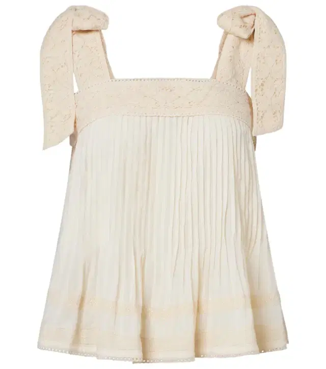 Juliet Dunn Lace-trimmed cotton top