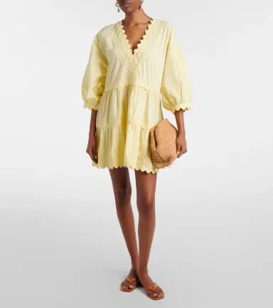 Juliet Dunn Embroidered cotton minidress | Thumbnail 5