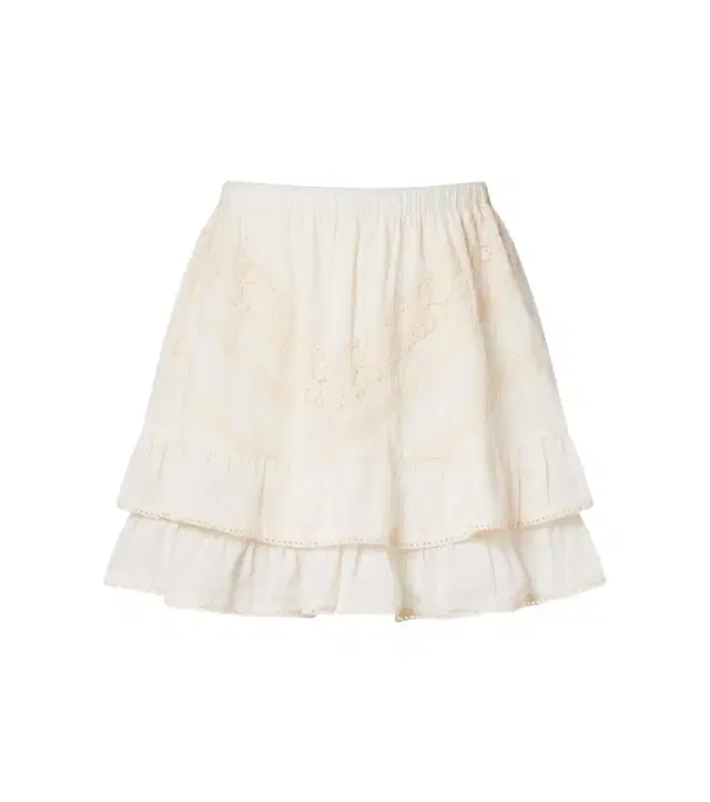 Juliet Dunn Ruffled lace-trimmed cotton miniskirt