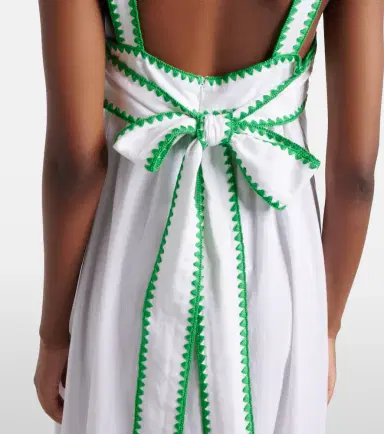 Juliet Dunn Embroidered cotton and linen midi dress | Thumbnail 4