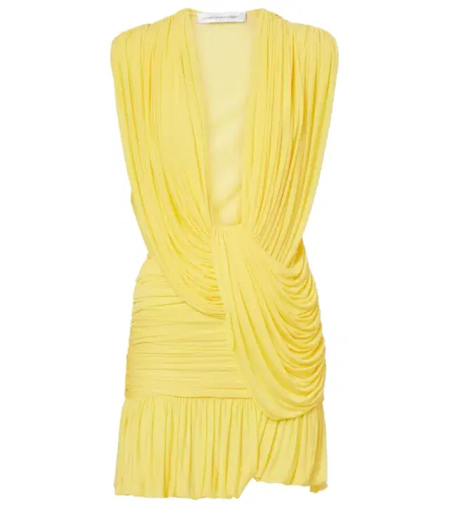 Ripple ruched draped jersey minidress