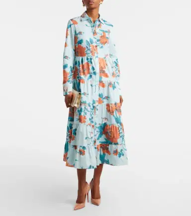 Erdem Floral tiered cotton shirt dress | Thumbnail 2