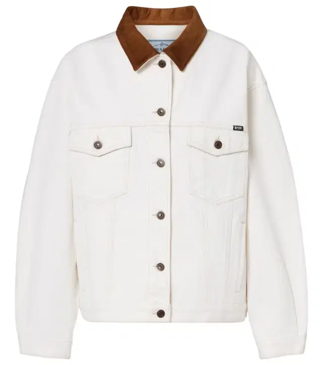 Suede-trimmed denim jacket