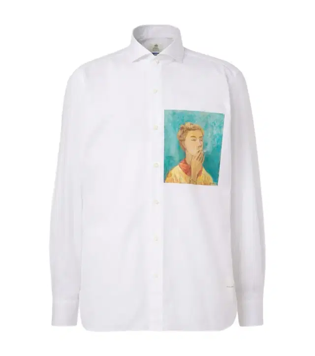 x Luigi Borrelli printed cotton shirt