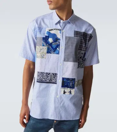 Junya Watanabe Patchwork striped cotton shirt | Thumbnail 4