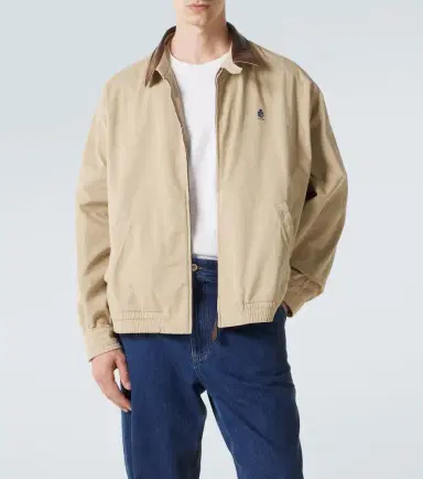 Prada Leather-trimmed cotton blouson jacket | Thumbnail 2