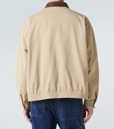 Prada Leather-trimmed cotton blouson jacket | Thumbnail 4