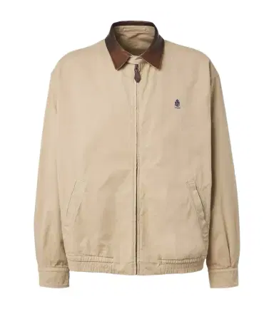 Prada Leather-trimmed cotton blouson jacket | Thumbnail 1