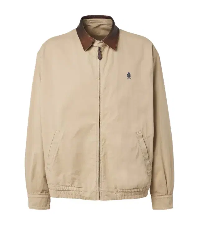 Prada Leather-trimmed cotton blouson jacket
