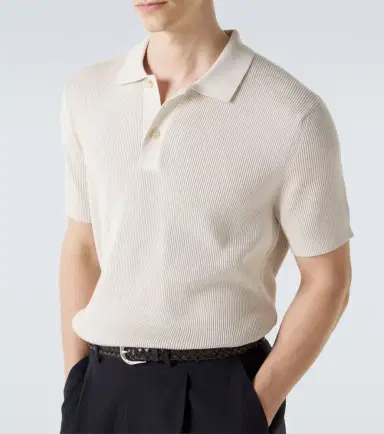 Sunspel Ribbed-knit cotton polo shirt | Thumbnail 5