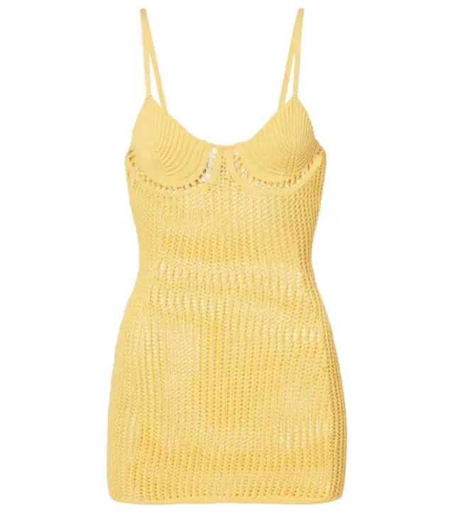 The Attico Crochet cotton-blend minidress