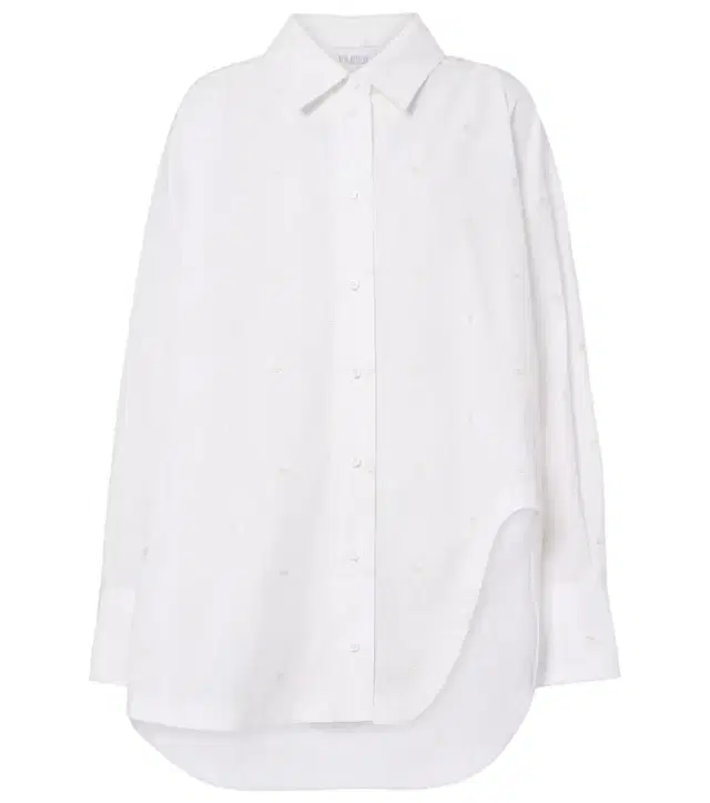 The Attico Embroidered cotton-blend poplin shirt