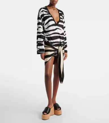 The Attico Knitted zebra-print minidress | Thumbnail 3