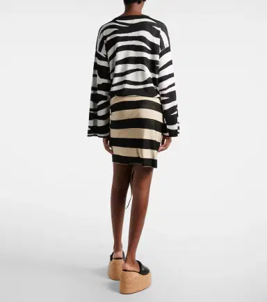The Attico Knitted zebra-print minidress | Thumbnail 4