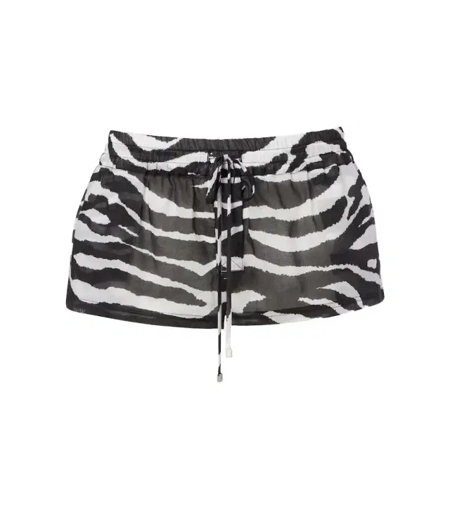 The Attico Zebra-print cotton muslin shorts