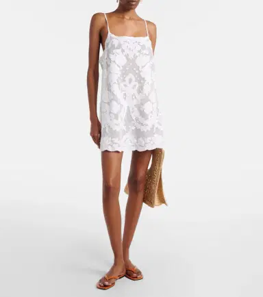 Juliet Dunn Embroidered cotton minidress | Thumbnail 4