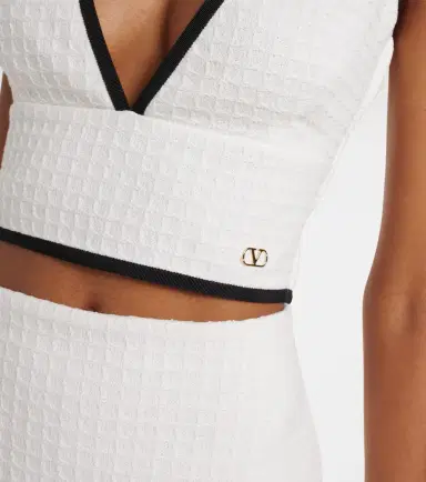 Valentino Cotton tweed crop top | Thumbnail 2 Valentino Cotton tweed crop top | Thumbnail 2