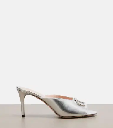 Valentino Garavani VLogo metallic leather mules | Thumbnail 3 Valentino Garavani VLogo metallic leather mules | Thumbnail 3