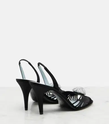 Valentino Garavani Caur Royal satin slingback sandals | Thumbnail 4 Valentino Garavani Caur Royal satin slingback sandals | Thumbnail 4