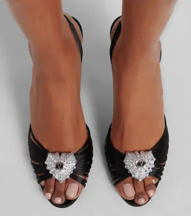 Valentino Garavani Caur Royal satin slingback sandals | Thumbnail 6 Valentino Garavani Caur Royal satin slingback sandals | Thumbnail 6