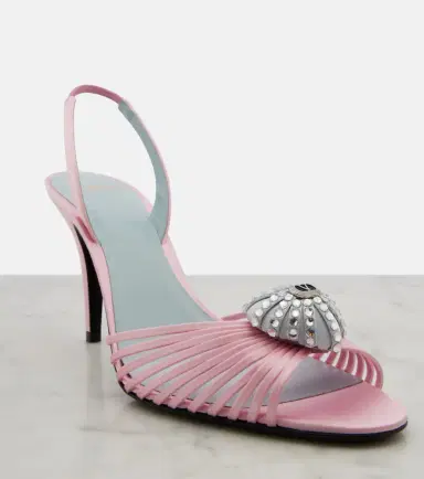 Valentino Garavani Caur Royal satin slingback sandals | Thumbnail 4 Valentino Garavani Caur Royal satin slingback sandals | Thumbnail 4
