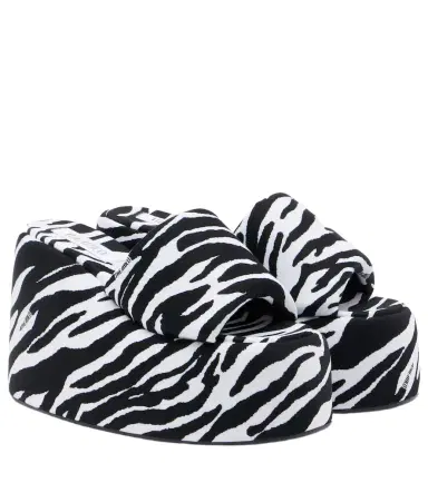 The Attico Mochi zebra-print platform slides | Thumbnail 1 The Attico Mochi zebra-print platform slides | Thumbnail 1