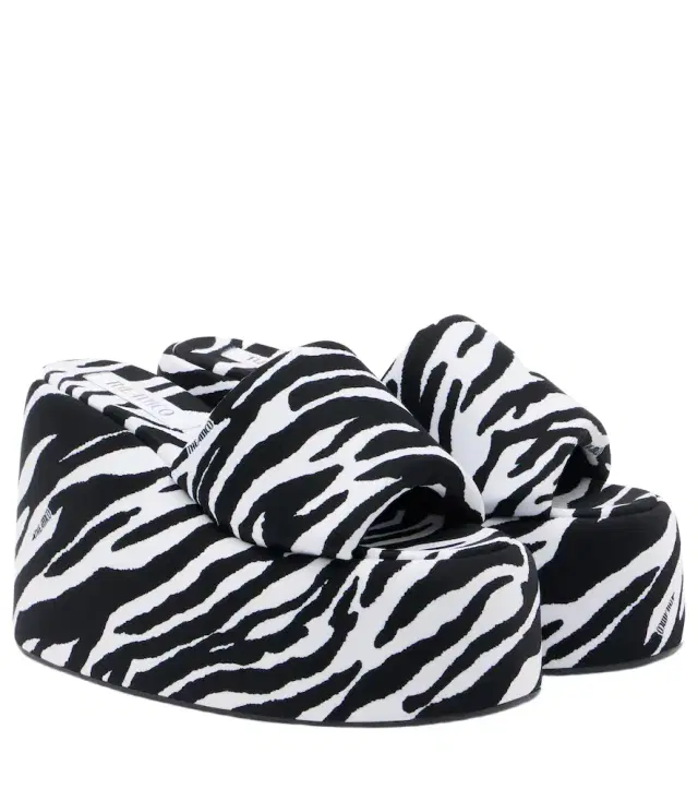 The Attico Mochi zebra-print platform slides