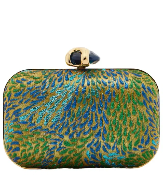 Cloud brocade clutch