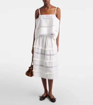 Prada Linen midi skirt | Thumbnail 3