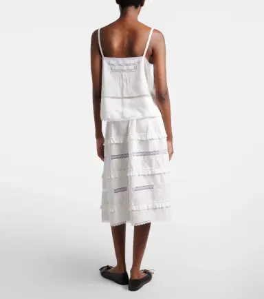 Prada Linen midi skirt | Thumbnail 4