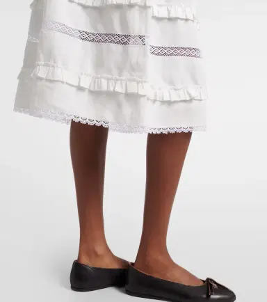 Prada Linen midi skirt | Thumbnail 5