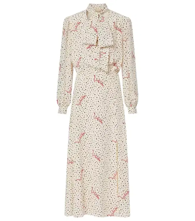 Valentino Polka-dot silk crêpe de chine midi dress