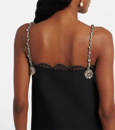 Valentino Crepe Couture embellished lace-trimmed minidress | Thumbnail 3