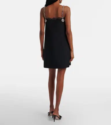 Valentino Crepe Couture embellished lace-trimmed minidress | Thumbnail 5