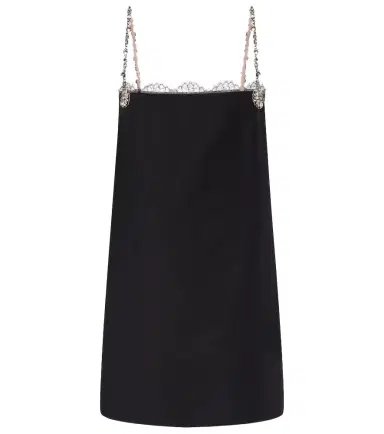 Valentino Crepe Couture embellished lace-trimmed minidress | Thumbnail 1