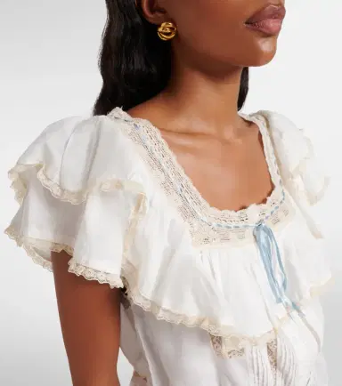 Rixo Melisa embroidered cotton blouse | Thumbnail 4