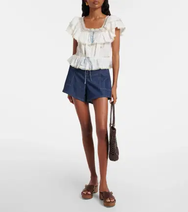 Rixo Melisa embroidered cotton blouse | Thumbnail 5