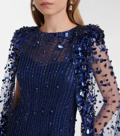 Jenny Packham Caped embellished gown | Thumbnail 2