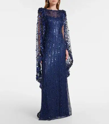 Jenny Packham Caped embellished gown | Thumbnail 3