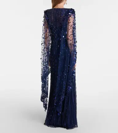 Jenny Packham Caped embellished gown | Thumbnail 5