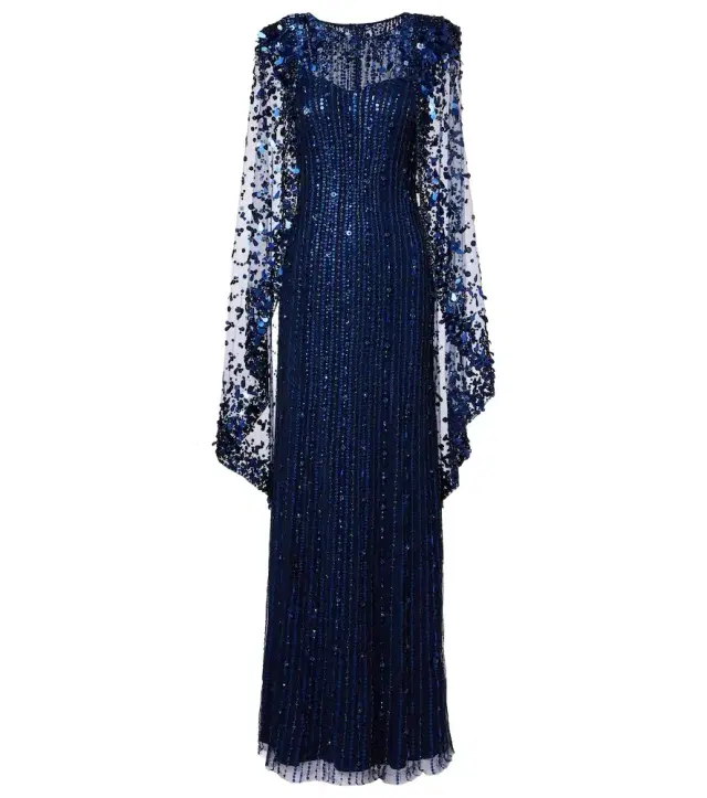 Jenny Packham Caped embellished gown