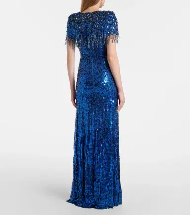 Jenny Packham Embellished fringed gown | Thumbnail 2
